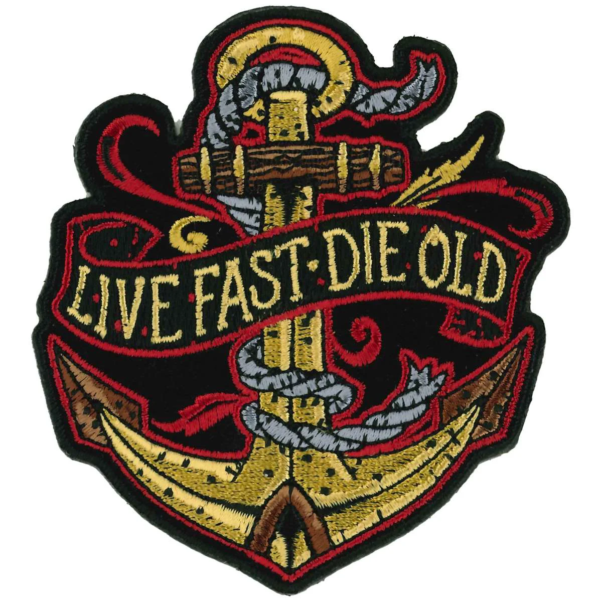 High-End Hot Leathers Live Fast Die Old 3.5 Anchor Patch PPQ1513 Soft