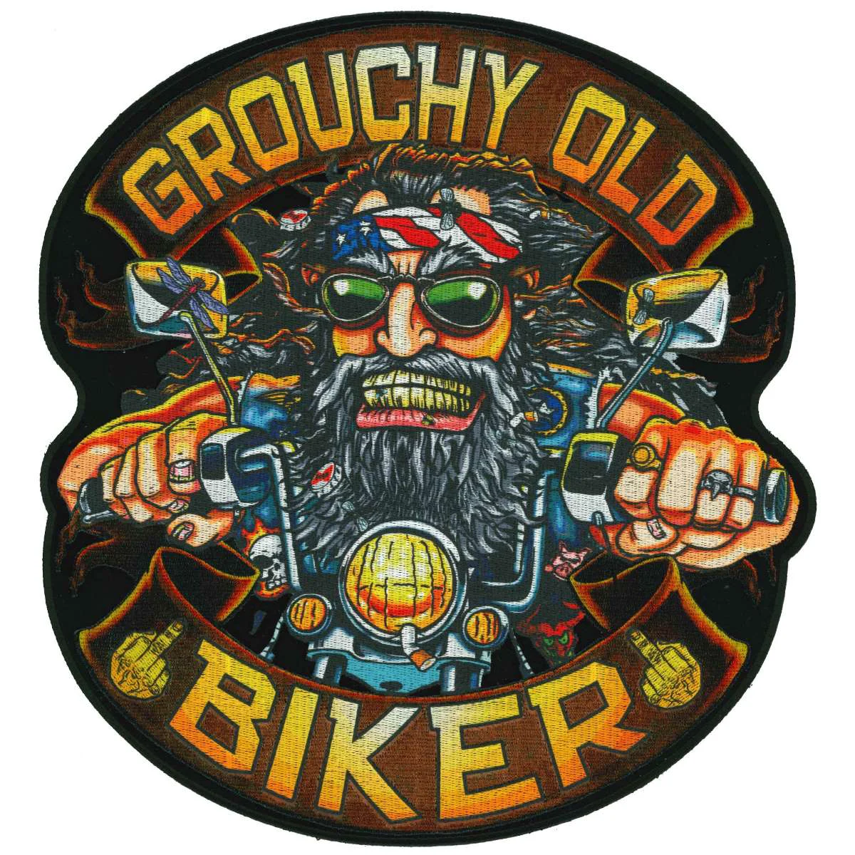 Premium Hot Leathers Grouchy Biker Patch 11 PPQ2079 Effective