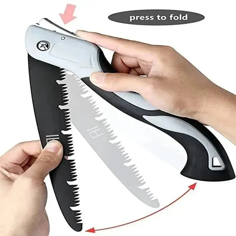 Safe Folding Pruning Saw 180–300mm – Adjustable SK5 Steel Blade for Garden Camping Minimalist