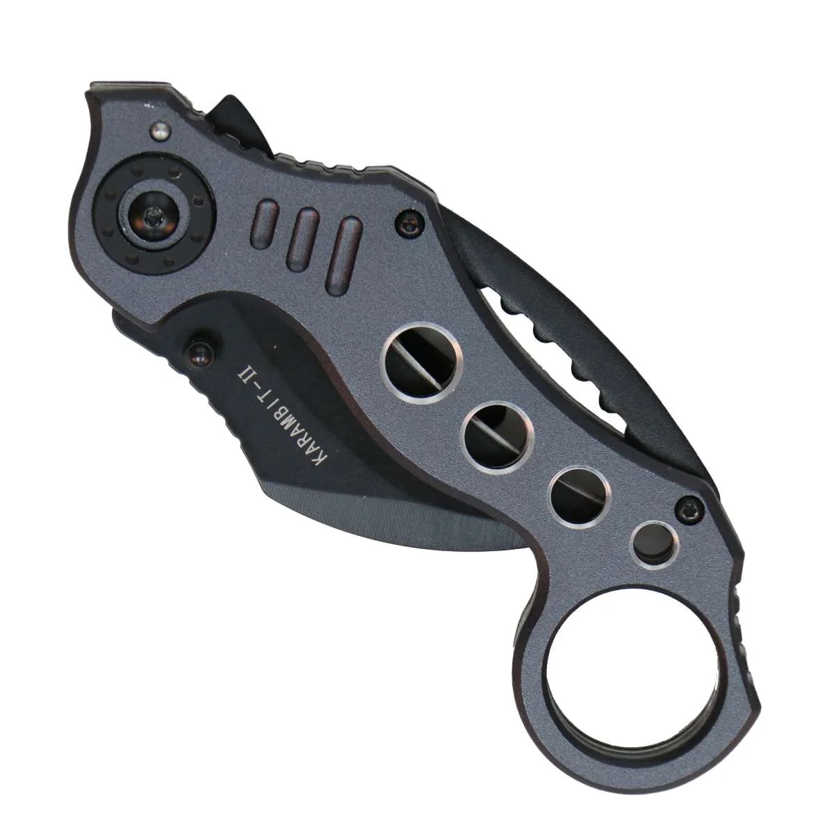 Original Design Hot Leathers Grey Knife w Cut Out Design KNA1139 Minimalist