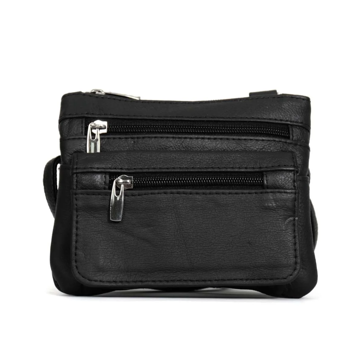 Convenient Hot Leathers Small Leather Purse with Two Zippers and Clips PUA1169 Flexible