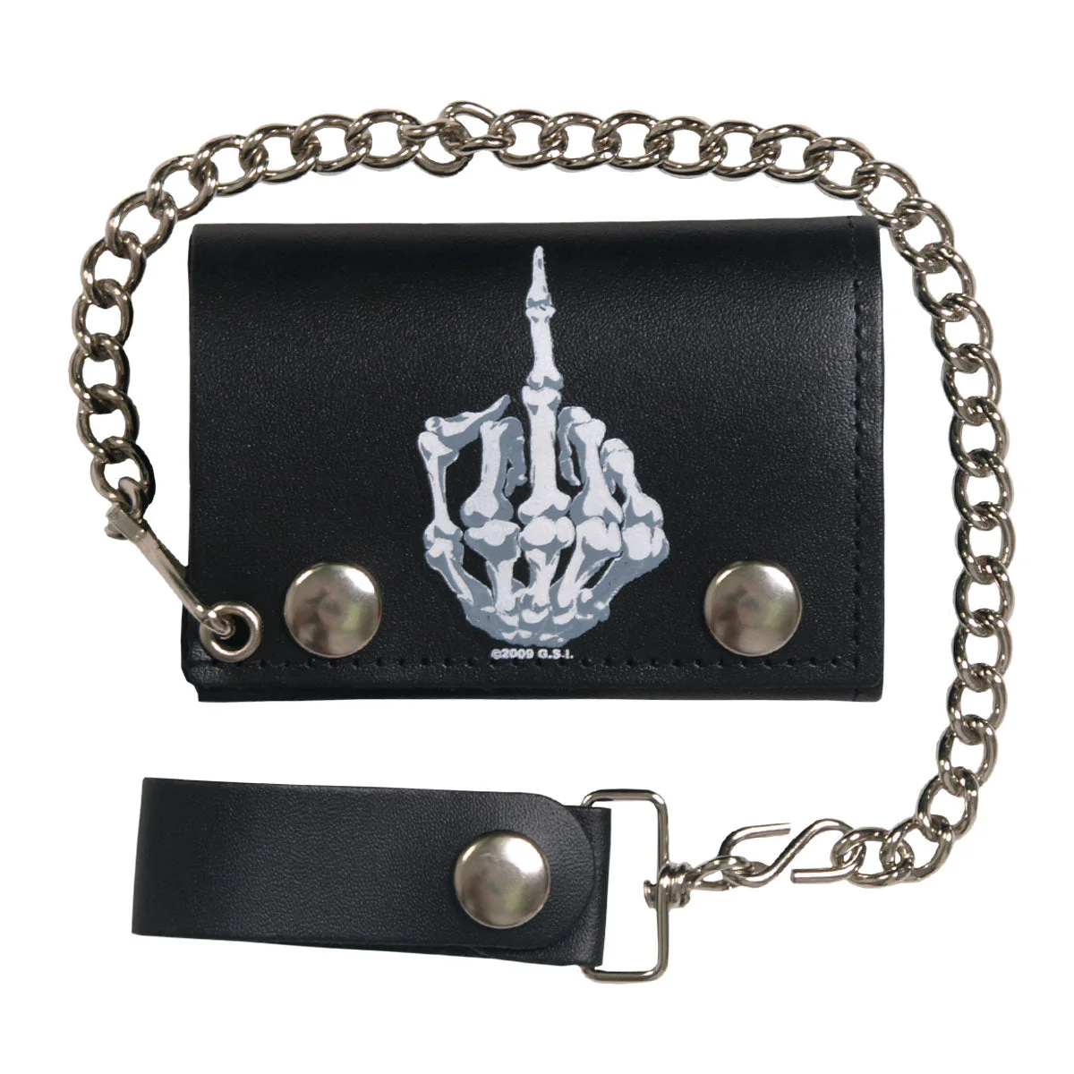 Refined Hot Leathers Skeleton Finger Trifold Wallet WLB1022 Prestigious
