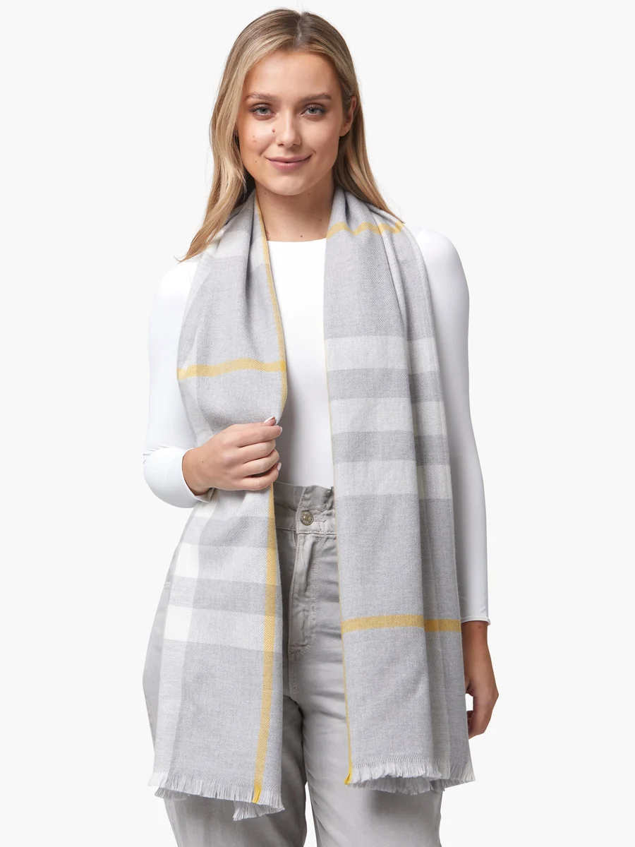 Professional Foxford Grey Gold Extra-Fine Merino Scarf Trendy