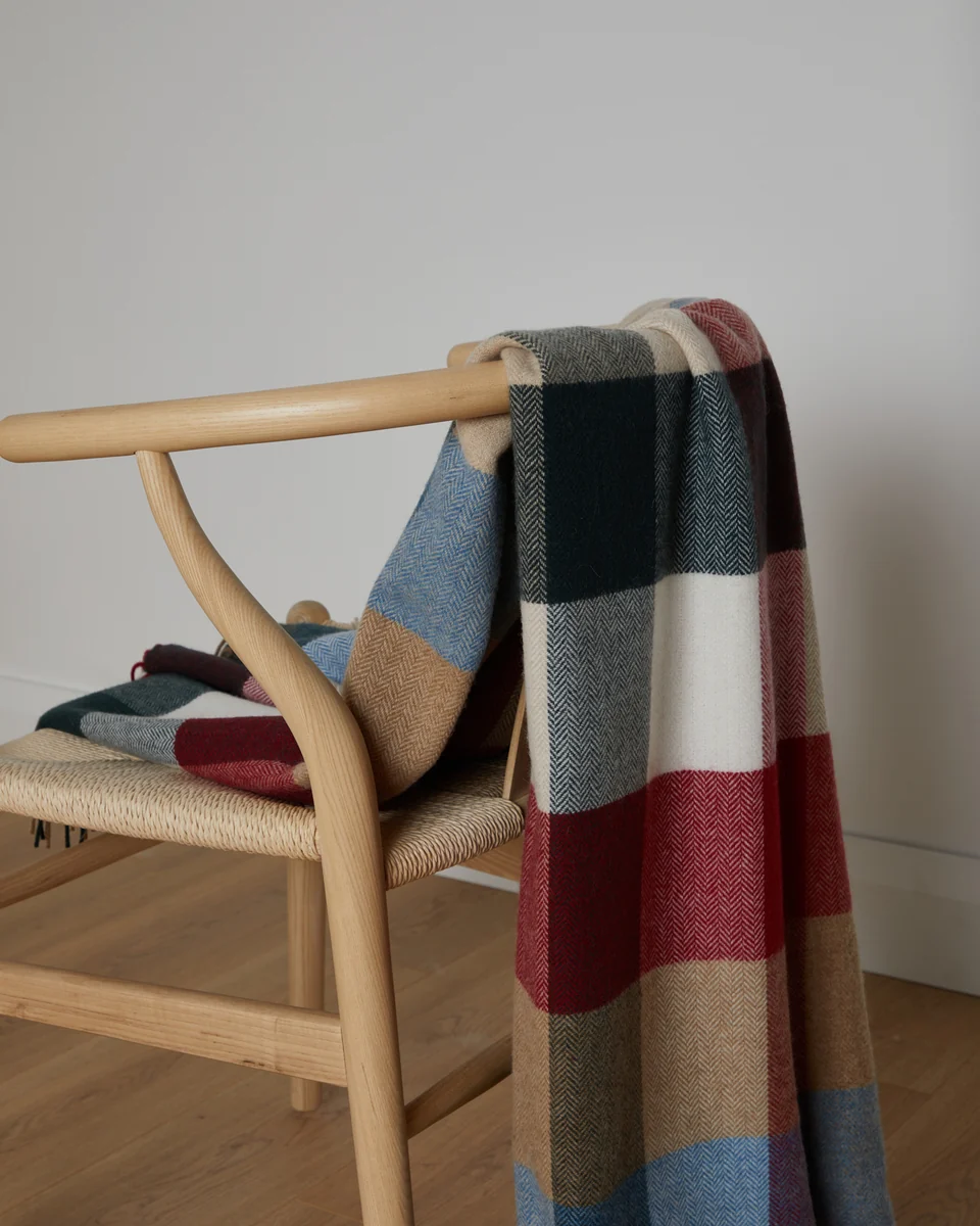 Powerful Foxford Woodland Avenue Lambswool Throw Detailed