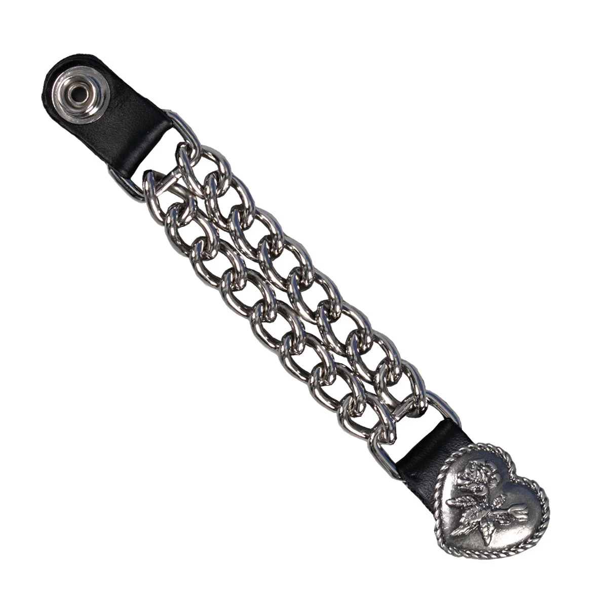 Proven Hot Leathers Heart with Rose Vest Extender VXC1016 Solid