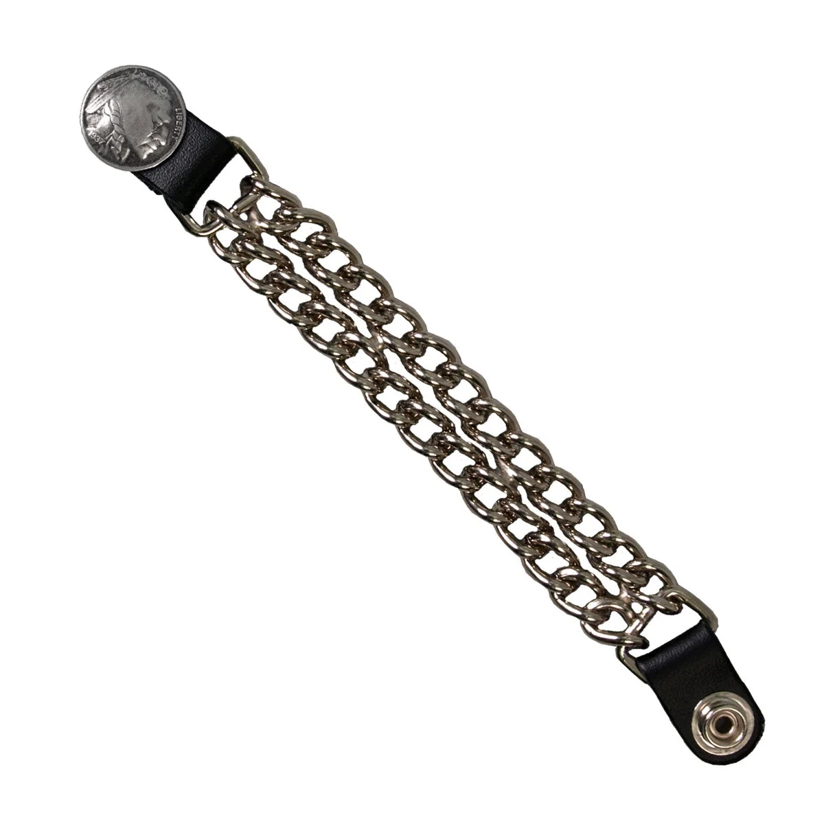 Flexible Hot Leathers Indian Head Chain Vest Extender VXC2005 Pure