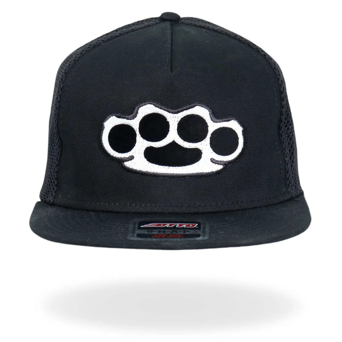 Elegant Hot Leathers Hardcore Knuckles Black Snap Back Hat GSH4008 World-Class
