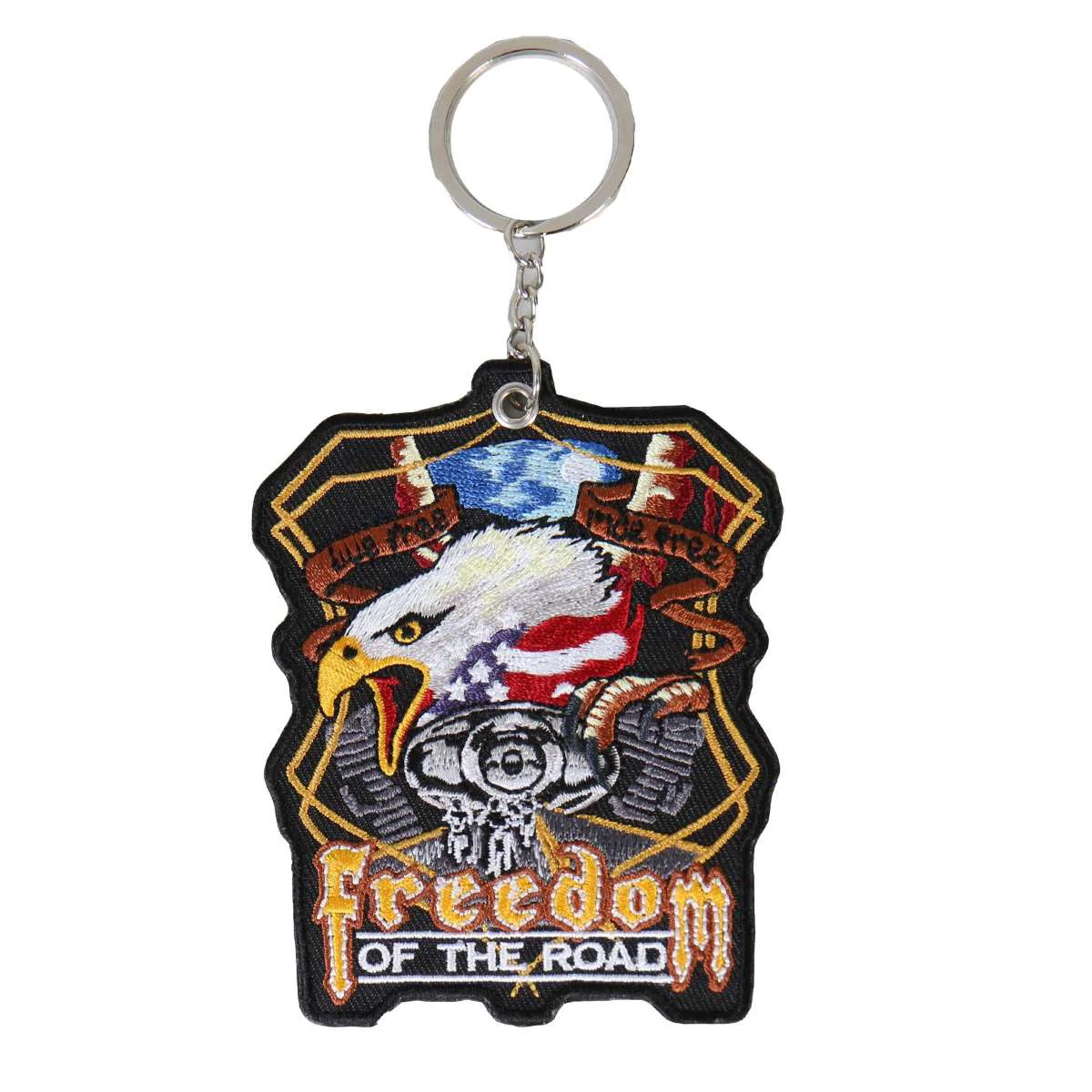 Smart Hot Leathers Midnight Eagle Embroidered Key Chain KCH1018 Authentic