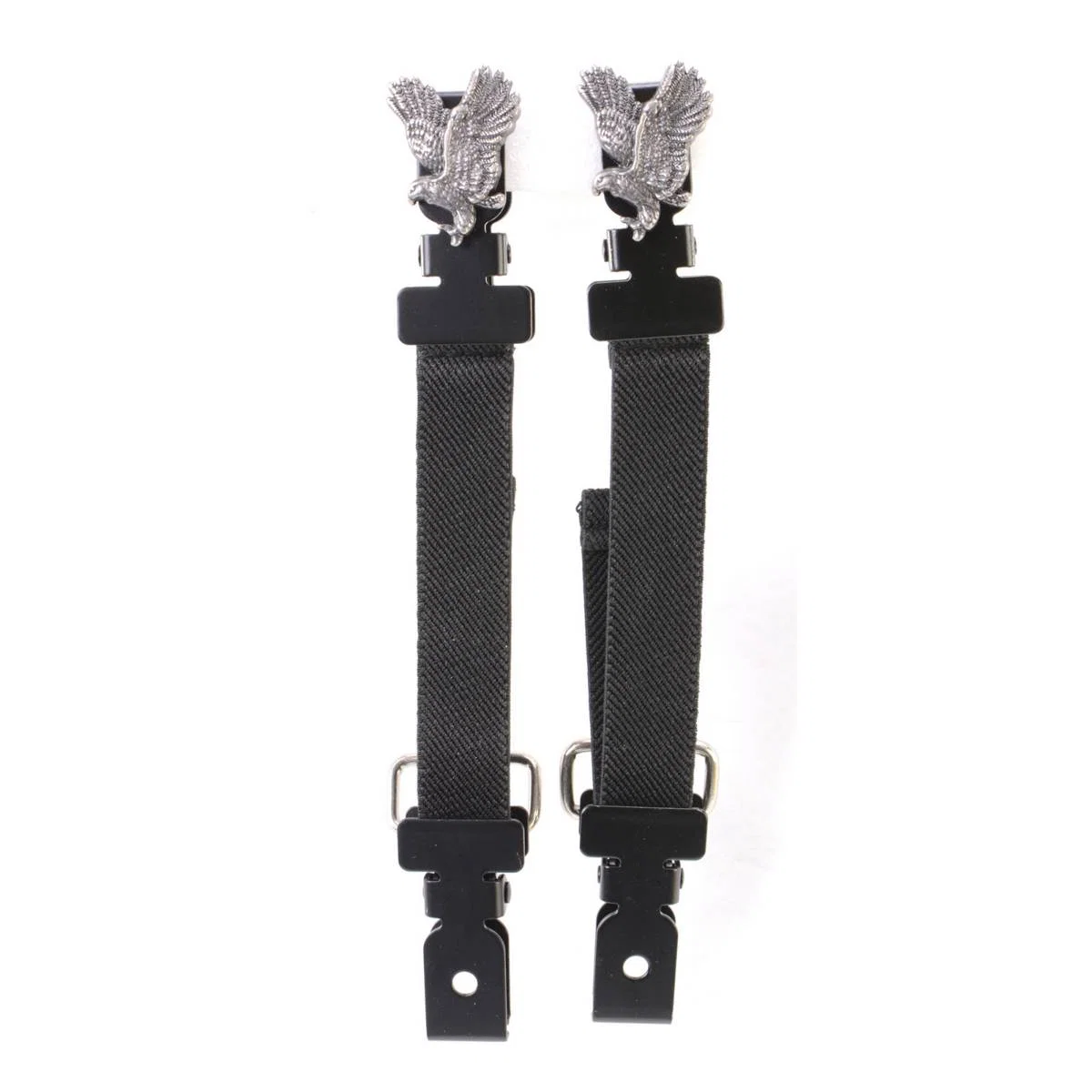 Artisan Milwaukee Leather MLA4005 Motorcycle Biker Silver Flying Eagle Elastic Bungee Clips for Chaps or Pants Set of 2 Eco-Friendly