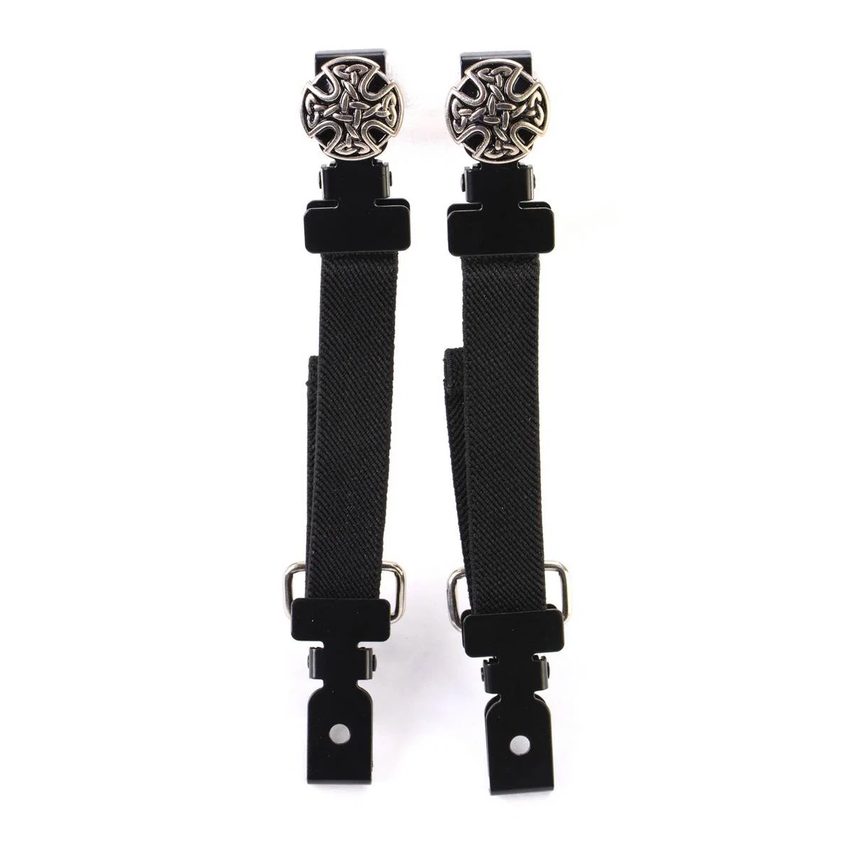 Exceptional Milwaukee Leather MLA4012 Motorcycle Biker Celtic Circle Emblem Elastic Bungee Clips for Chaps or Pants Set of 2 Original Design