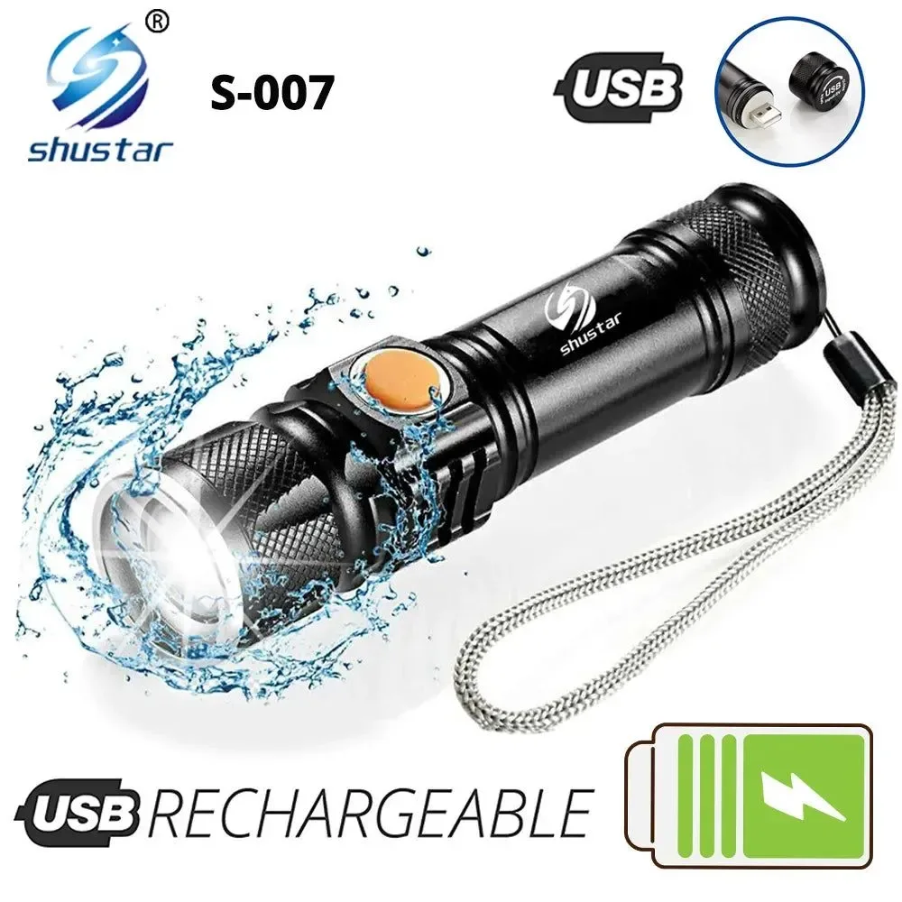 Practical USB Rechargeable LED Flashlight - Powerful and Waterproof Torch for Outdoor Activities High-Performance