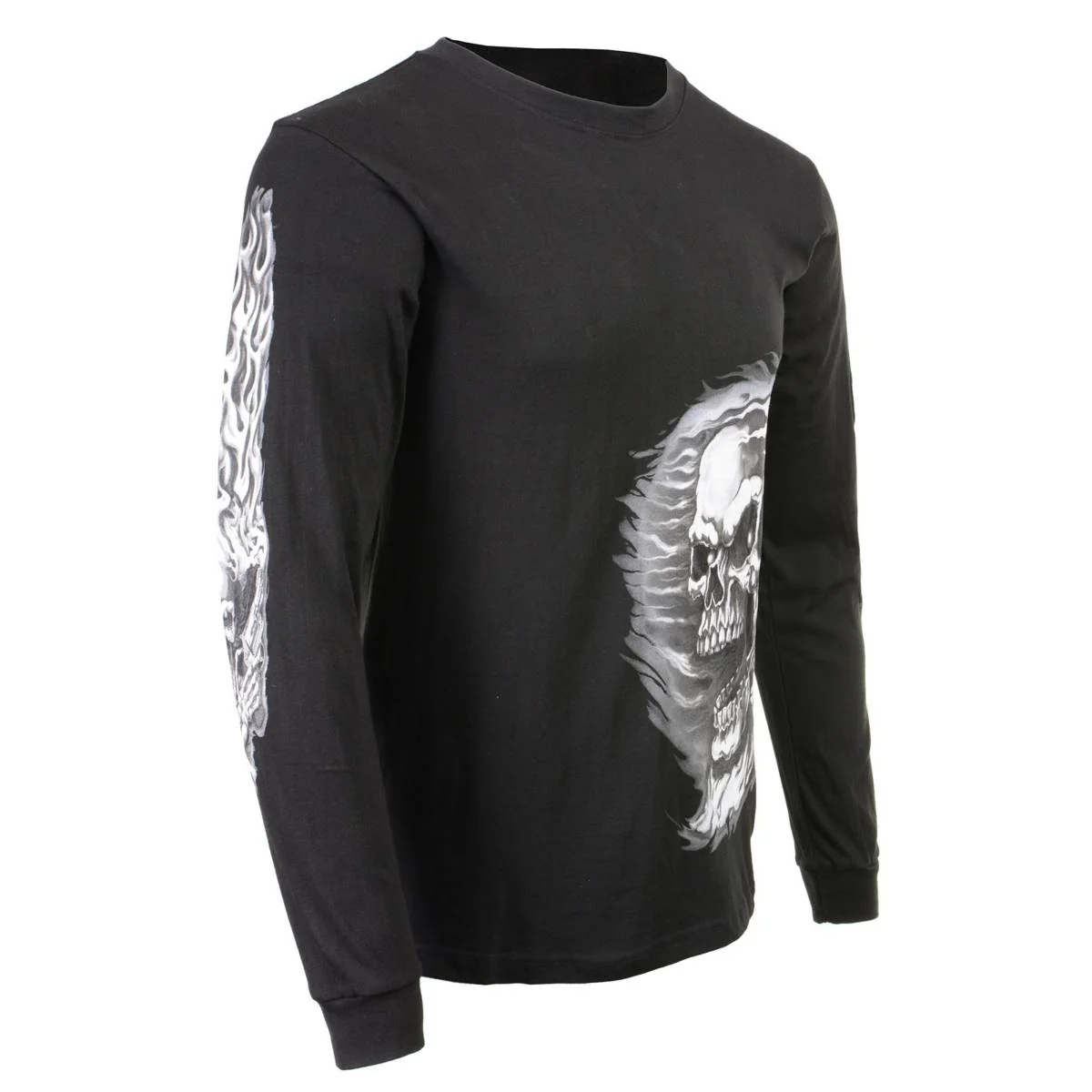 Minimalist Milwaukee Leather MPMH117002 Mens 'Assassin' Double Sided Black Long Sleeve T-Shirt Classic