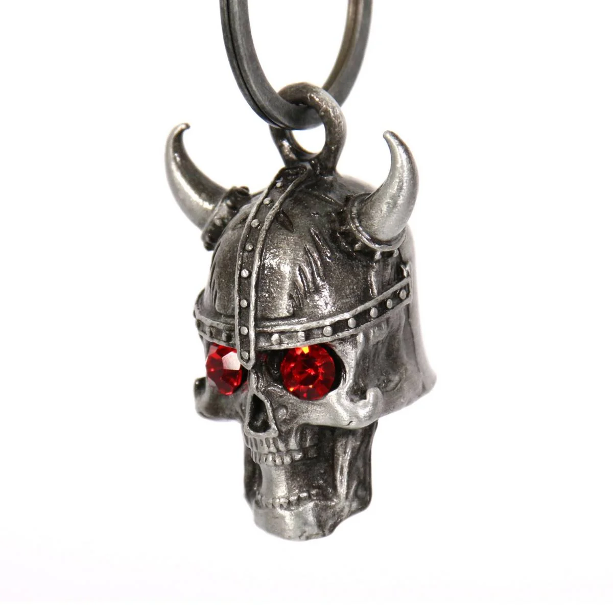 Proven Milwaukee Leather MLB9020 'Viking Skull with Red Eyes' Motorcycle Good Luck Bell Key Chain Accessory for Bikers Reliable