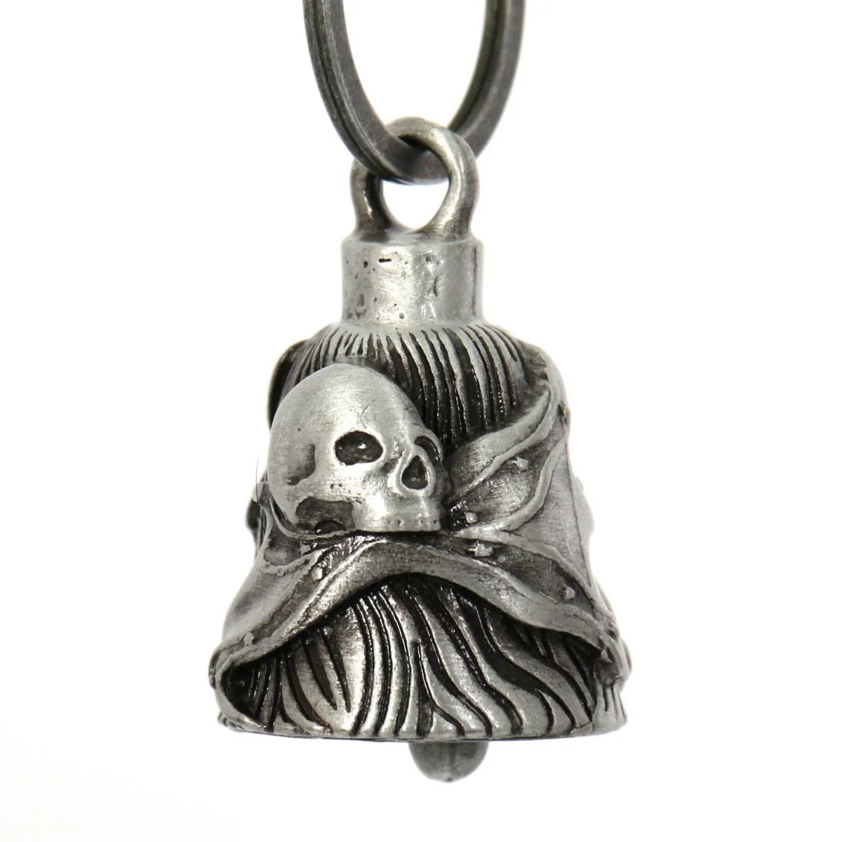 Official Milwaukee Leather MLB9040 'Skull' Motorcycle Good Luck Bell Key Chain Accessory for Bikers Superior