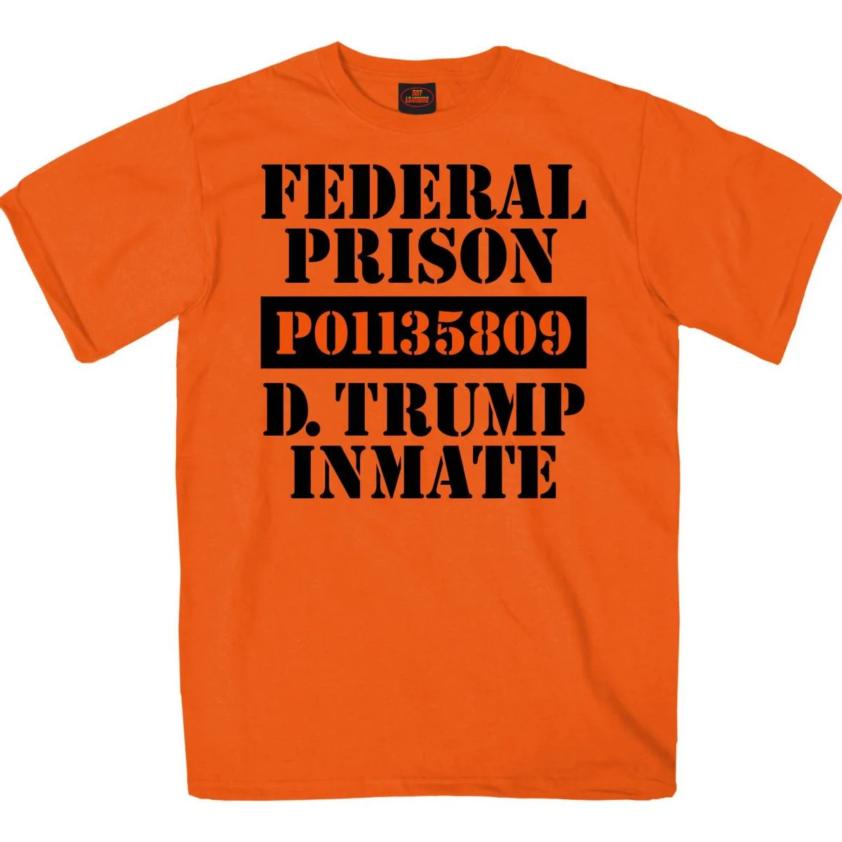 Soft Hot Leathers GMS1554 D Trump Federal Prison Inmate Orange T-Shirt Detailed