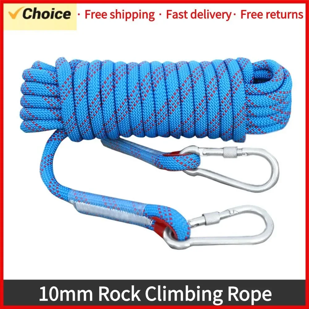 Advanced Tomshoo 10mm Climbing Rope - 10M 20M 30M Outdoor Static Rappelling and Fire Rescue Safety Escape Rope Sustainable