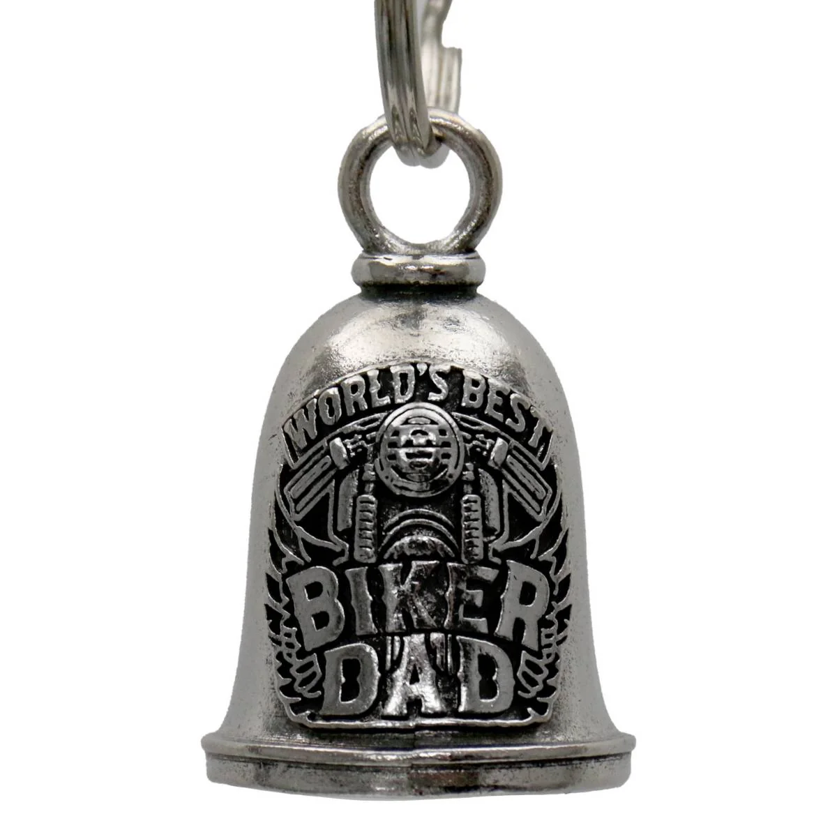 Secure Milwaukee Leather MLB9074 Biker Dad Motorcycle Good Luck Bell w Key Ring-Key Chain Accessory for Bikers Clean