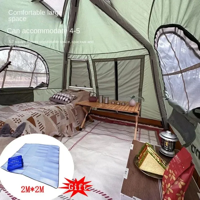 Fine Crafted Inflatable Cabin Tent for 5-8 People Waterproof 4-Season Pop-Up Family Camping Tent Pure