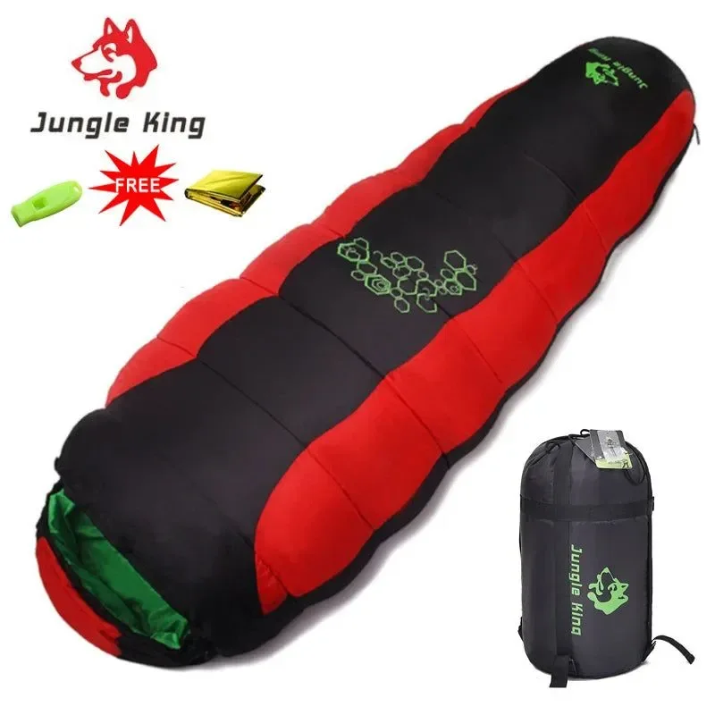 Sustainable Jungle King CY0901 4-Season Mummy Sleeping Bag – Waterproof Spliceable 220cm 0.85–1.85kg Genuine