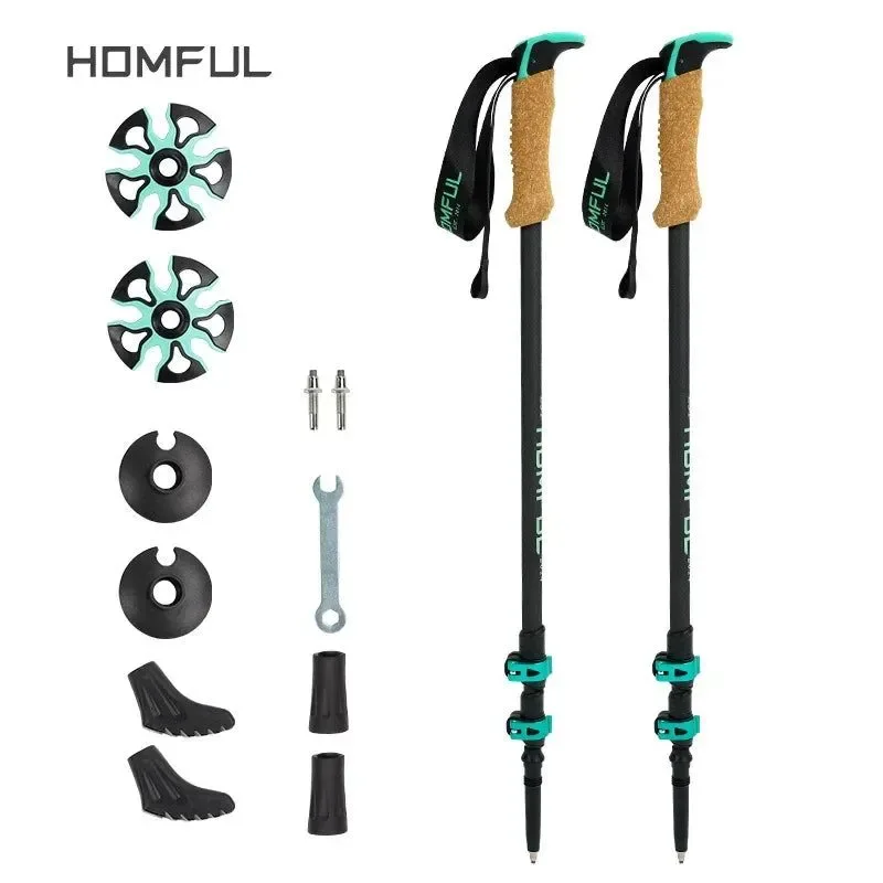 Smart Collapsible Carbon Fiber Trekking Poles Lightweight Telescopic Sticks for Walking Hiking and Climbing Advantages Specialty