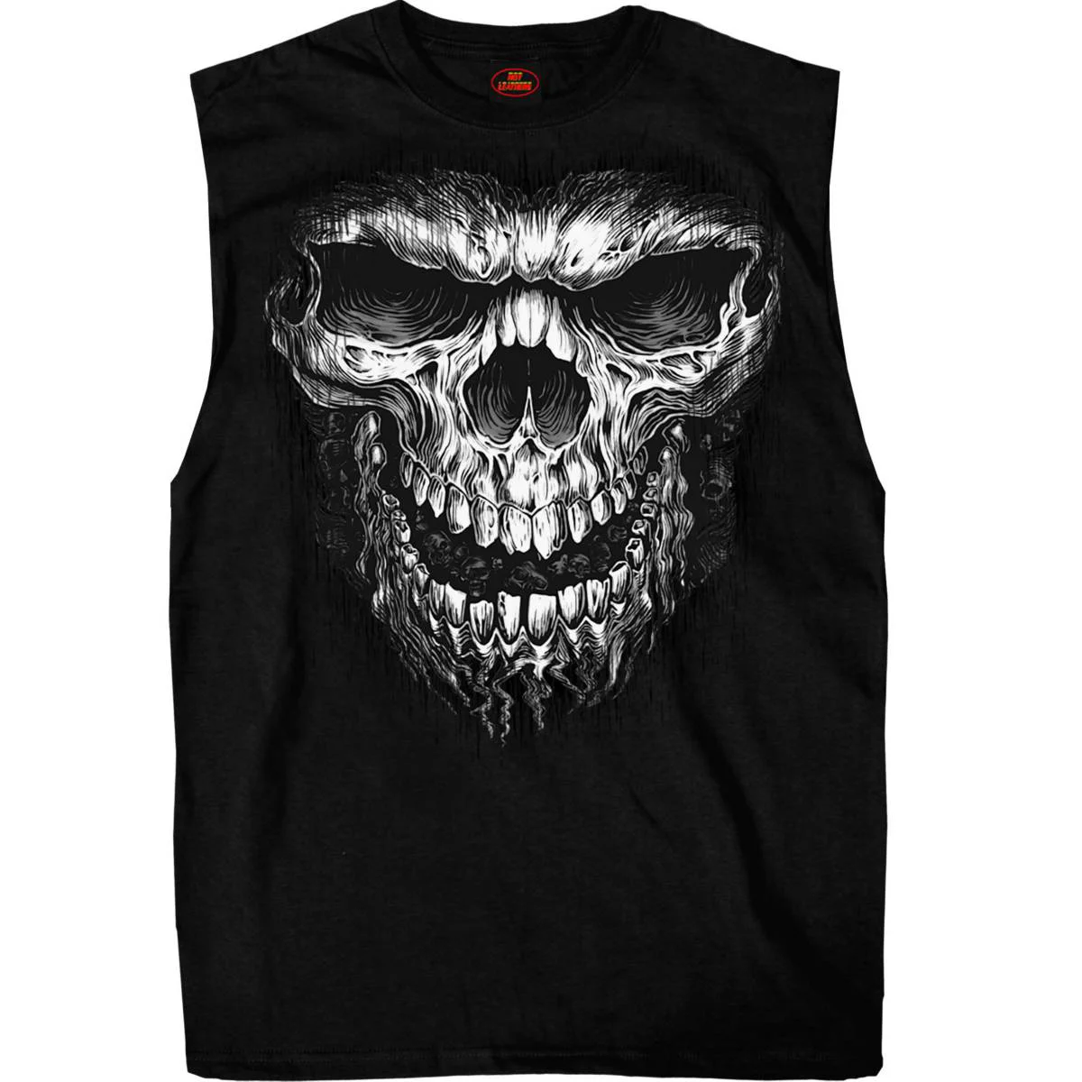 Trendy Hot Leathers GMT3202 Men s Black and White Shredder Skull Tank Top Shirt Selected