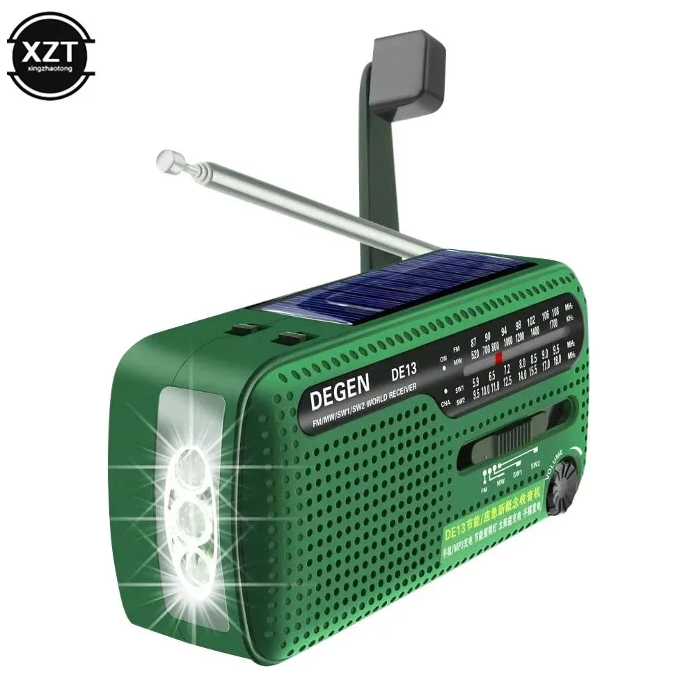 Natural FM AM SW Full Band Radio - Hand Crank Generator Solar Emergency Power Bank Retro Portable Radio Receiver Optimized
