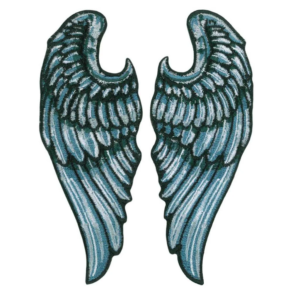 Green Hot Leathers Angel Wings 2 4 3.6 X 4.39 Embroidered Patch PPQ2398 Flexible