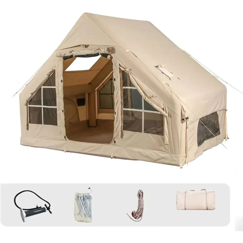 Enhanced Inflatable Camping Tents with Pump - Easy Setup Waterproof and Windproof Blow-up Tent for Glamping Smart