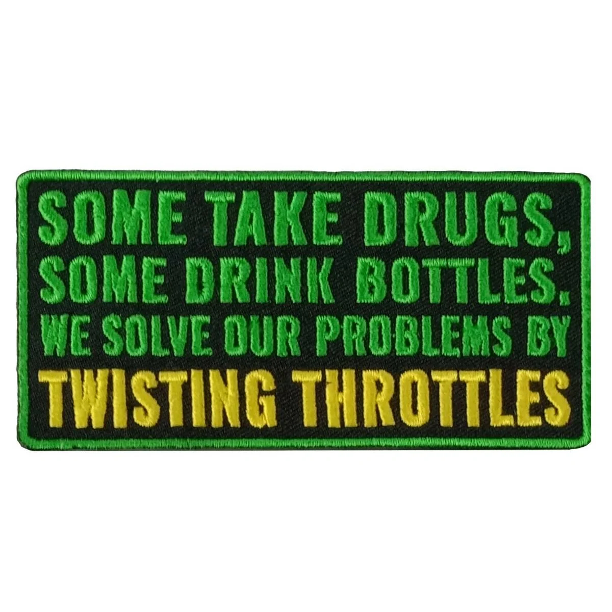 Original Design Hot Leathers Drugs Bottles Throttles 4 X 2 Embroidered Patch PPW1094 Authentic