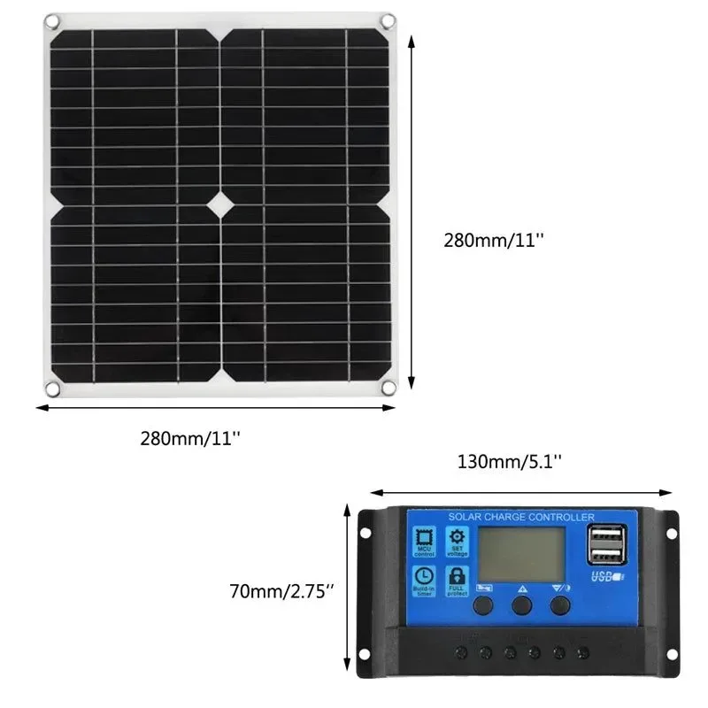 Sophisticated 200W Solar Panel Kit With 60A Controller Portable 18V Solar Cell Power Charger for Phone Camping Hiking Car Boat RV Solar Plate Luxury