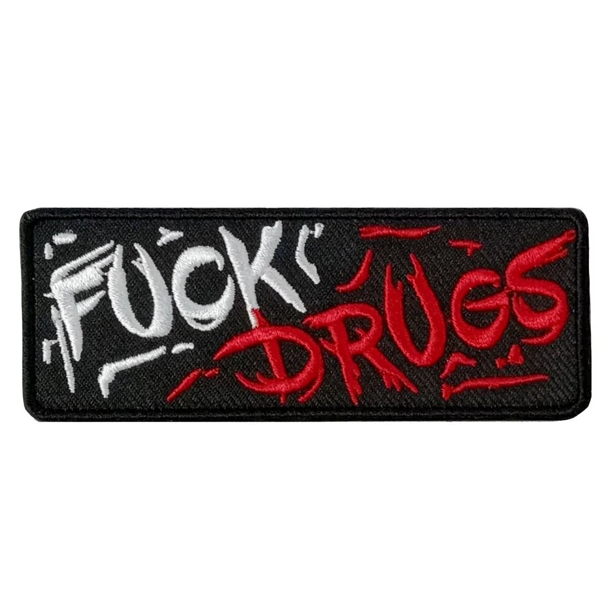 High-Quality Hot Leathers Fuck Drugs 4 X 2 Embroidered Patch PPW1101 Contemporary