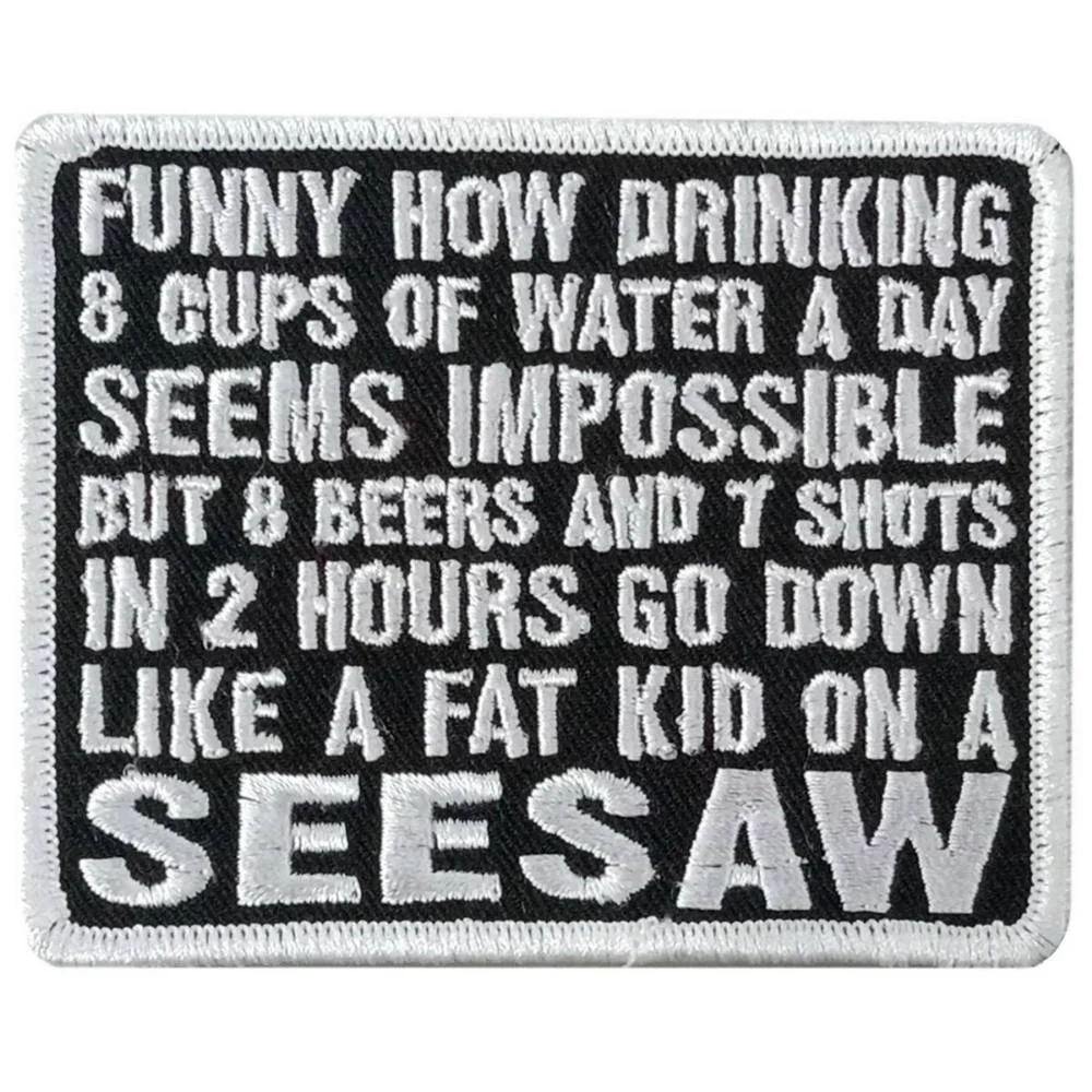 Effective Hot Leathers Funny How Drinking 3.5 X 2.9 Embroidered Patch PPW1172 Reusable