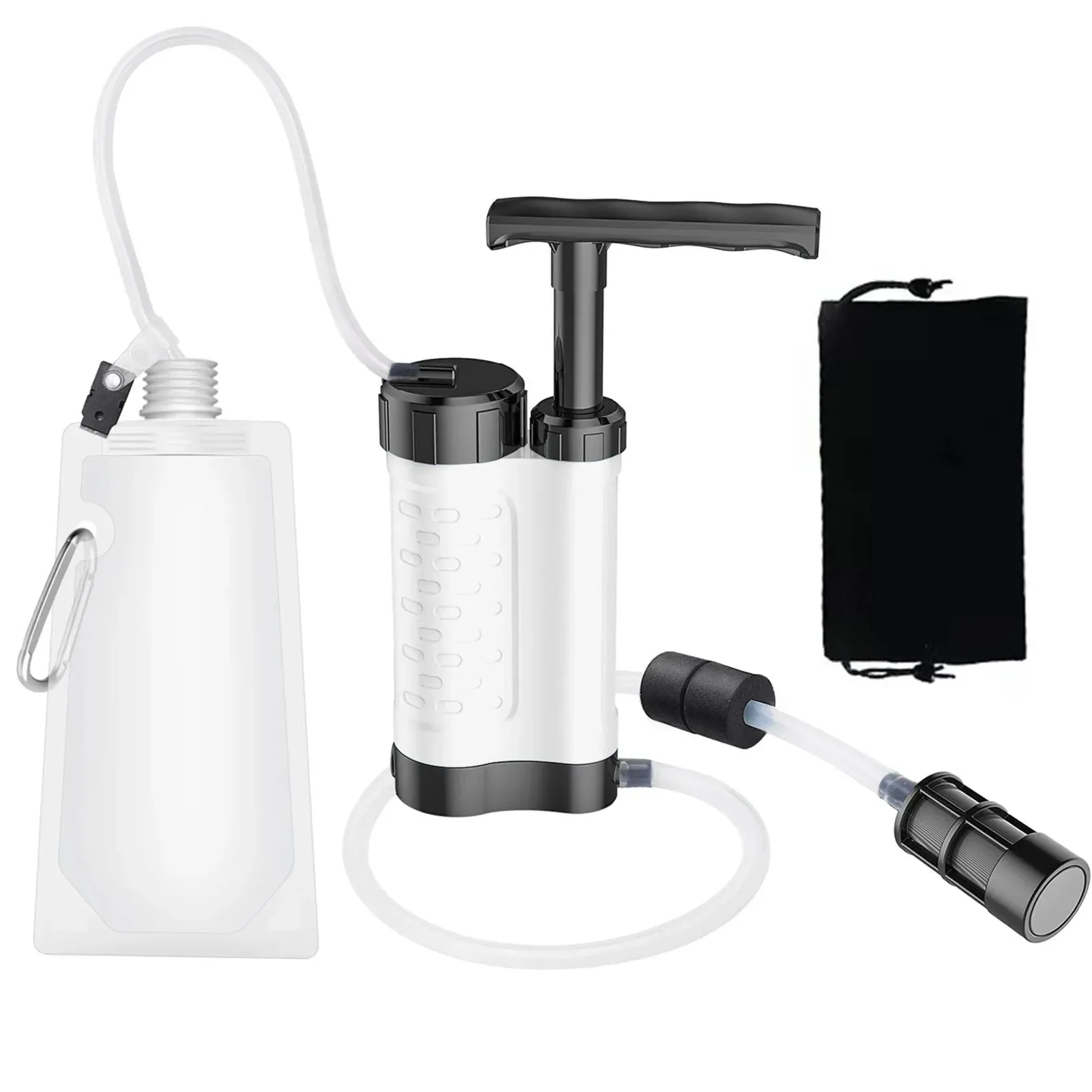 Soft Water Purifier Pump Filtration System – 0.01 Micron 3000L Capacity 1200ml min for Camping Hiking Emergency Survival Advanced