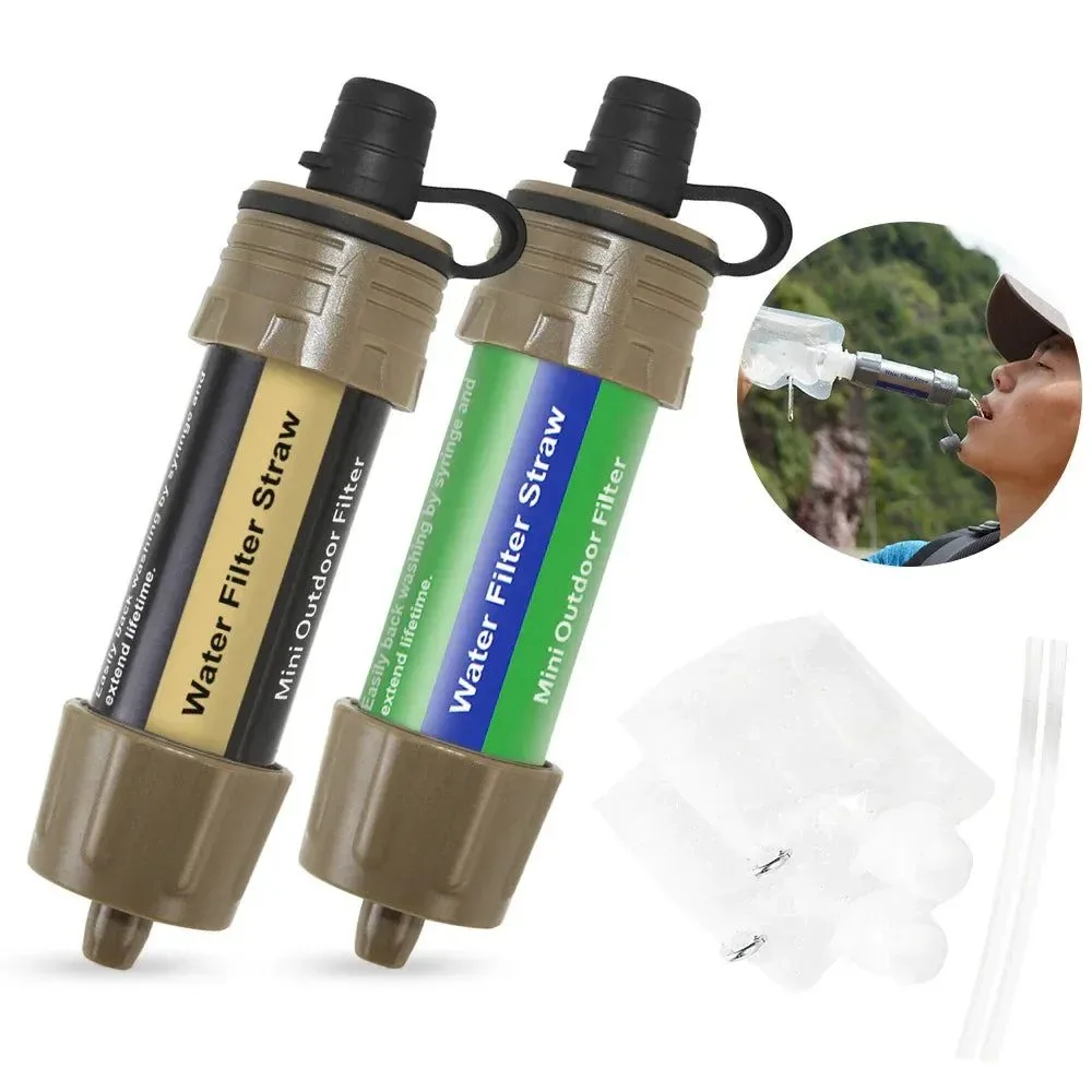 Refined Outdoor Water Filter Straw – 4-Stage 0.01 Micron Purifier with 5000L Capacity for Emergency Preparedness Camping Travel Fine Crafted