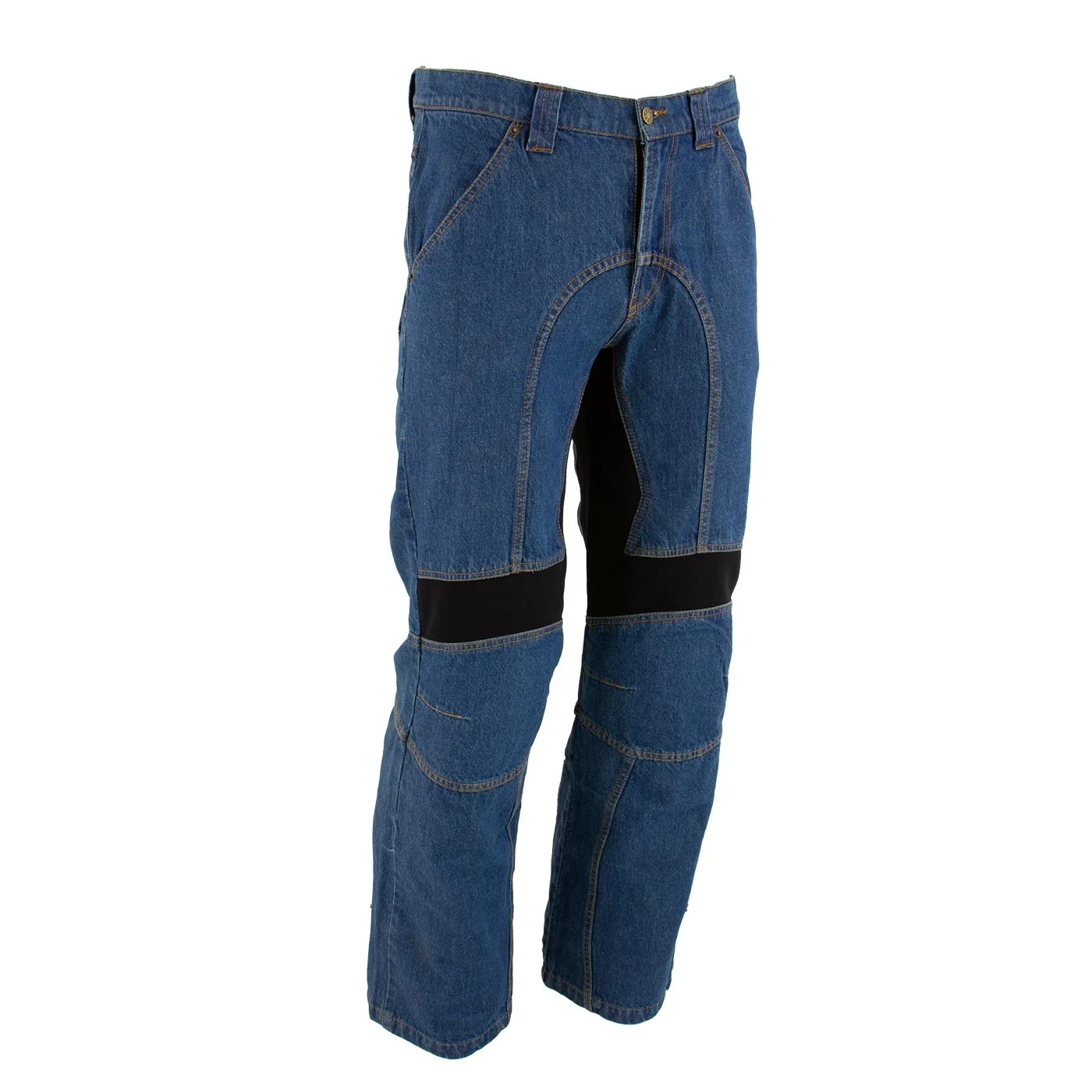 Relaxed Milwaukee Leather MDM5015 Men's Classic Fit Blue Denim Motorcycle Rider Racing Pants w CE Armor on Knees Organic