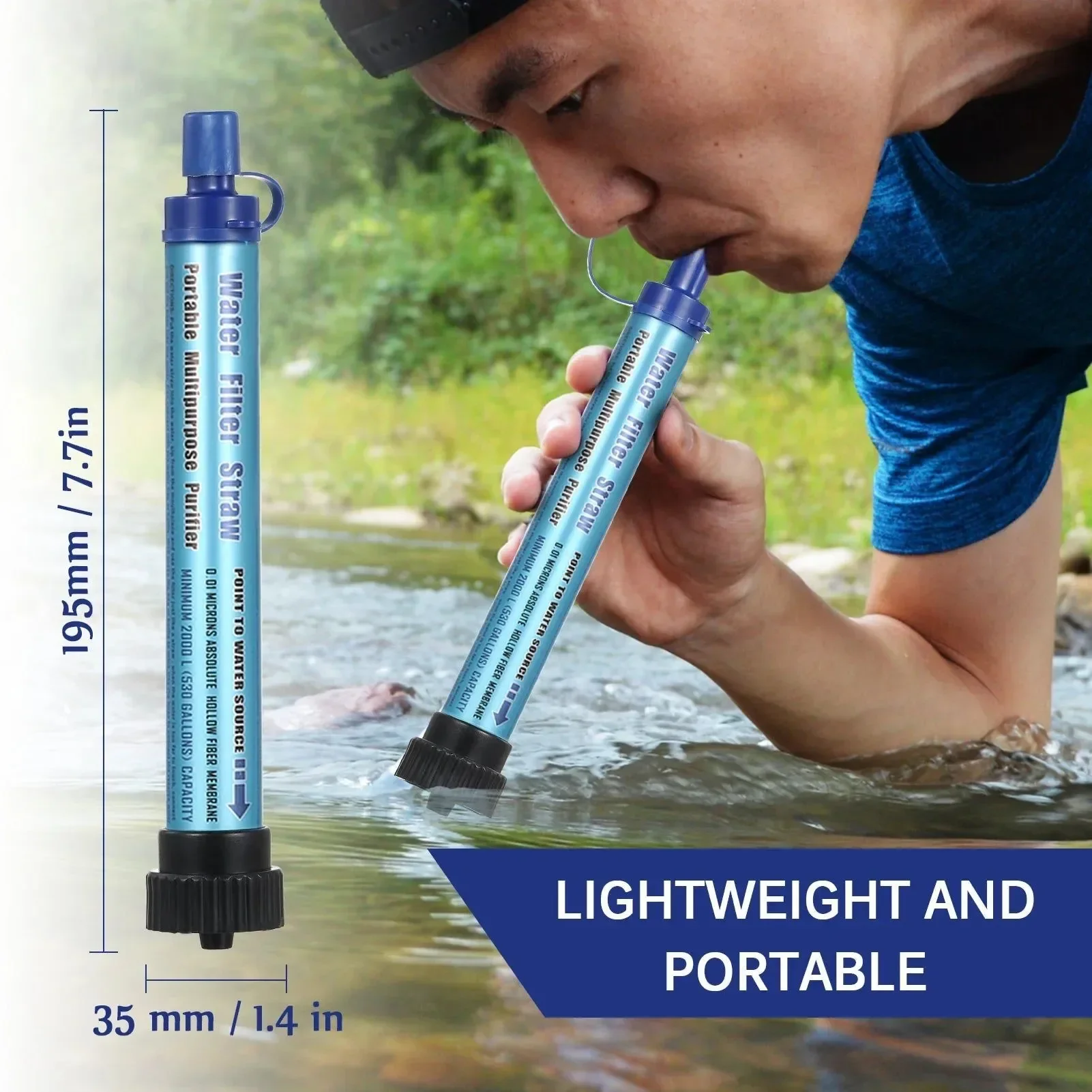 World-Class Portable Hiking Water Purifier – 5-Stage Personal Filter System with 2000L Capacity for Camping Hunting Emergency Advanced