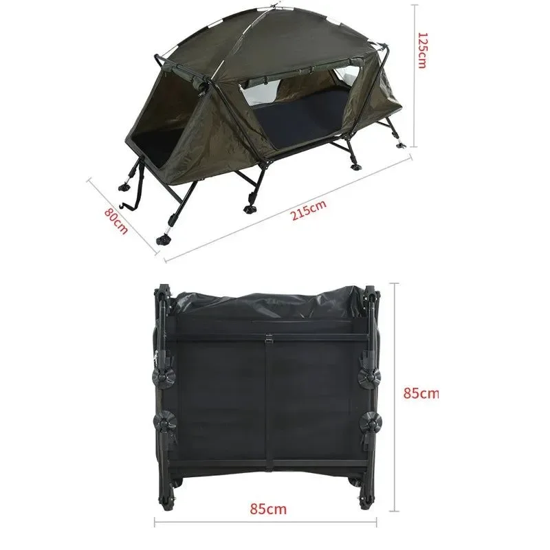Official Portable 1-Person Cot Tent with Integrated Bed – Off-Ground 4-Season Foldable Adjustable Height Exclusive