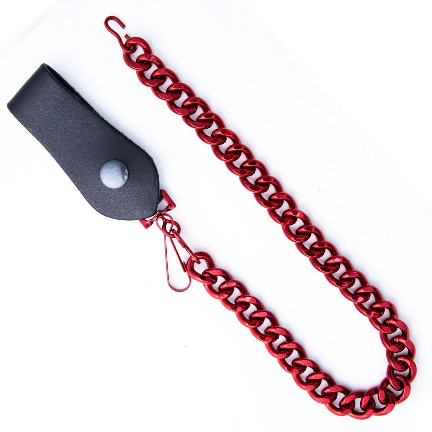 Powerful Milwaukee Leather MLC78962 Red Metal Anti-Theft 16 Inch Wallet Chain with Snap-On Belt Loop and Key Holder Responsible