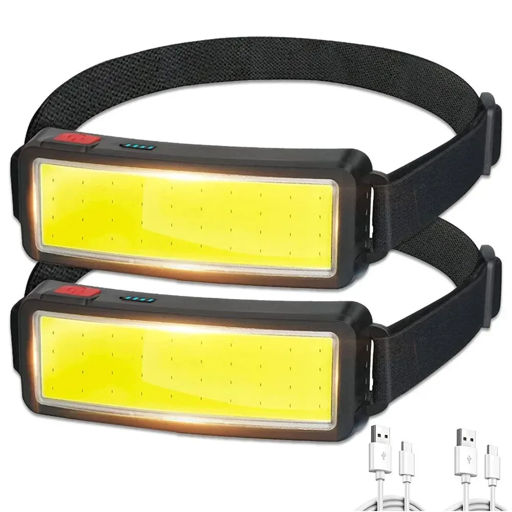 Elite COB LED USB Rechargeable Headlamp – 800 Lumen 3 Modes IPX4 Waterproof Head Torch for Hiking Camping Night Runs Dependable