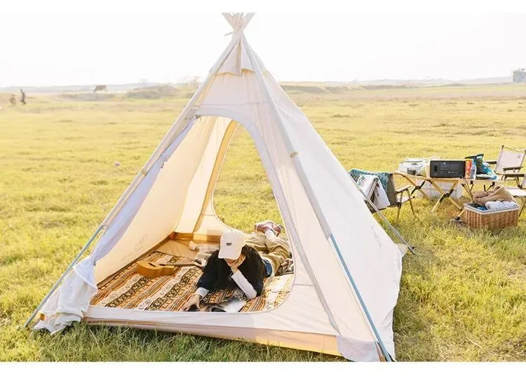 Modern Outdoor Camping Pyramid Tent – 3-4 Person Waterproof Nylon Tent with Two Rooms First-Class