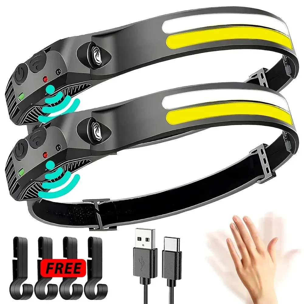 Sustainable USB Rechargeable Sensor LED Headlamp 18650 Battery Headlight LED Head Torch Camping Light Head Flashlight for Fishing Lantern First-Class