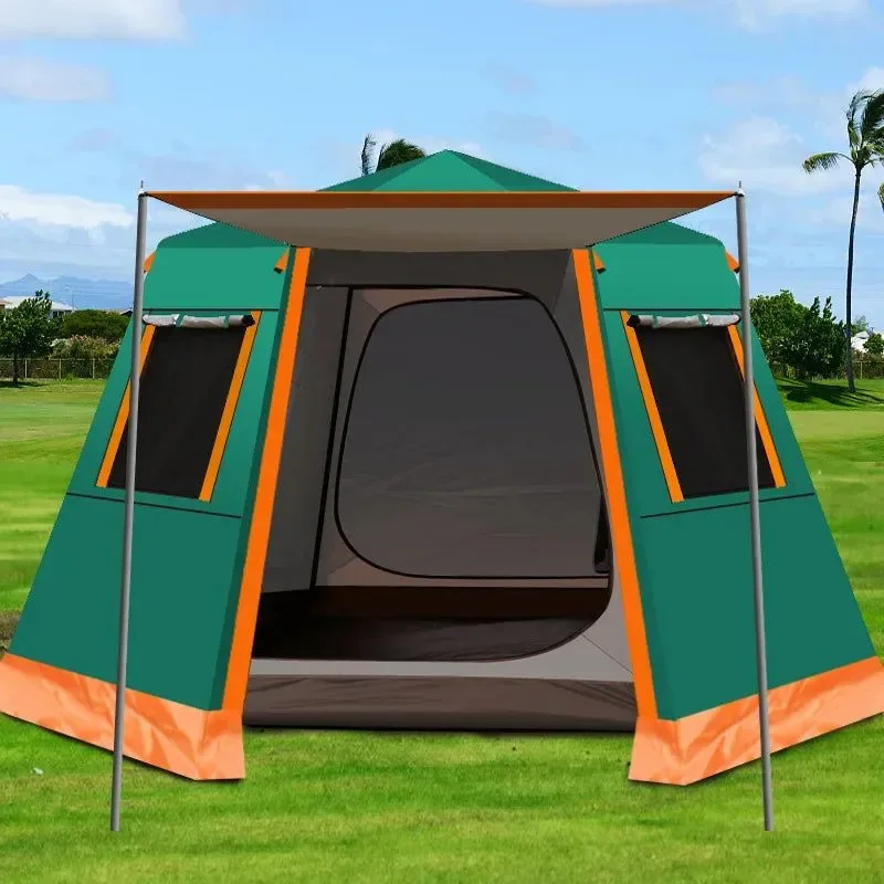 Genuine Hexagonal Auto Camping Tent – UV-Resistant 210T Fabric Aluminum Poles 3000mm Waterproof 3-4 Person World-Class