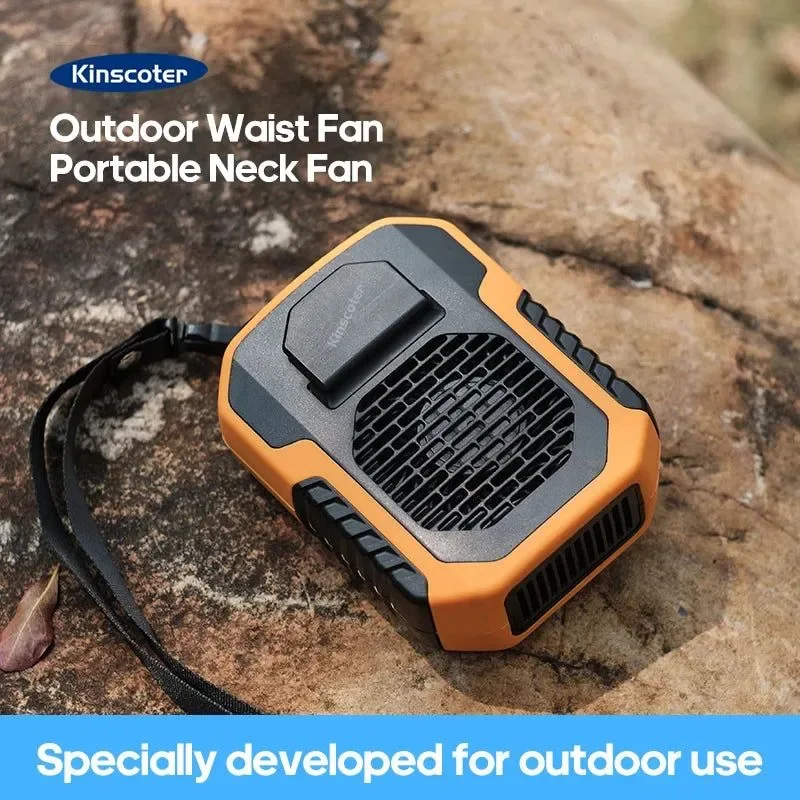 Efficient 6000mAh Hanging Neck Waist Fan - USB Mini Portable Rechargeable Fan for Outdoor Camping Hiking Climbing and Sports Casual