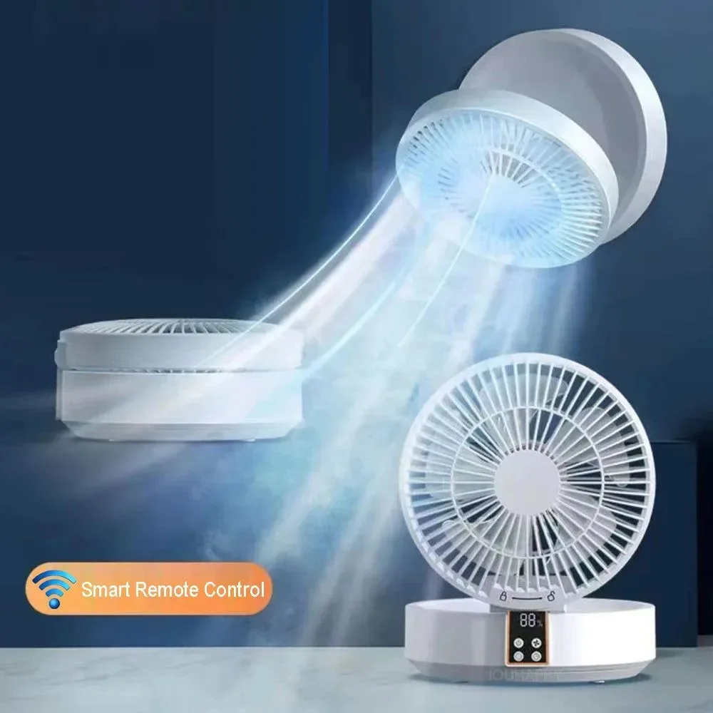 Verified Portable Folding Fan with Remote Control – Desktop Wall Mounted Night Light Rechargeable Casual
