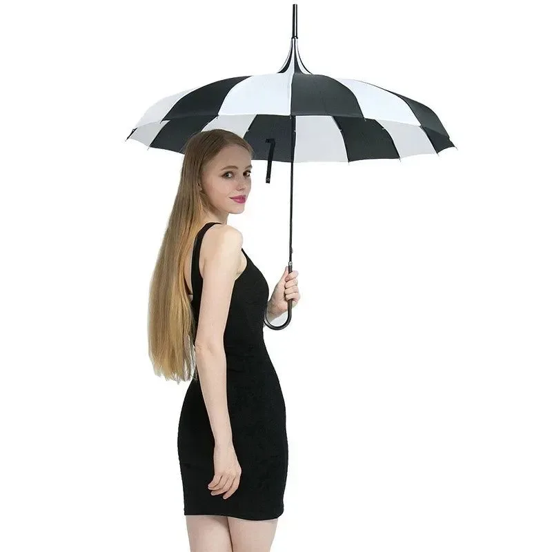 Versatile 16K Strong Windproof Long Handle Umbrella – Tower Pagoda Rain Umbrella for Men Women 4 Styles High-Performance