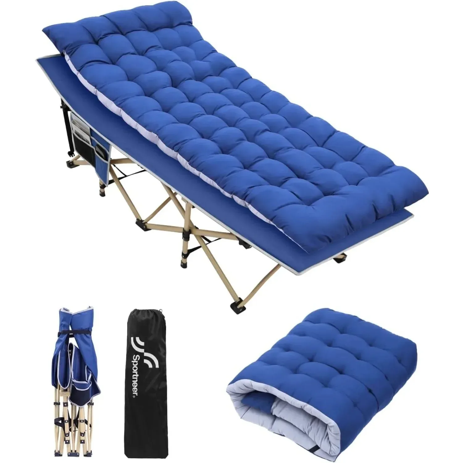 Luxury Sportneer Heavy-Duty Camping Cot with Mattress - Portable Bed for Adults Max Load 450 lbs Sportneer Camping Cot Specialty