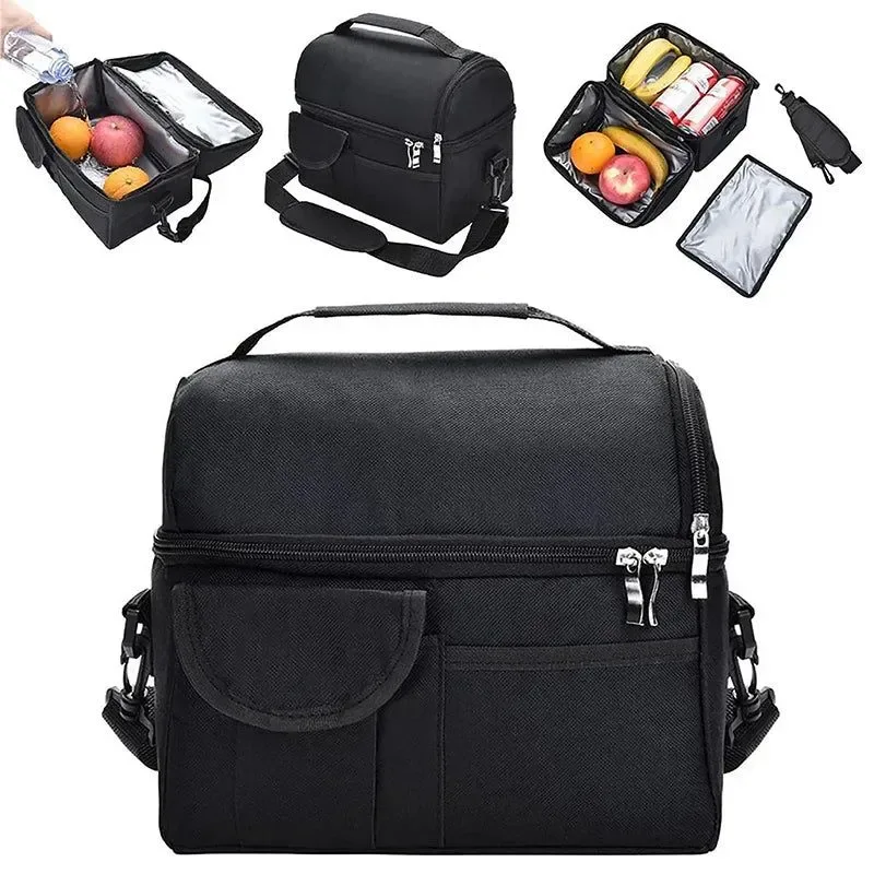 Expertly Made Large Leak-Proof Insulated Cooler Bag – Dual Compartment Lunch Tote for Camping Work Travel Recyclable