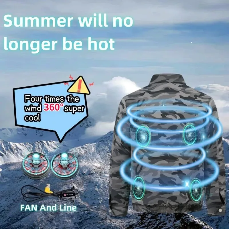 Flexible Men's USB Cooling Air Conditioner Jacket – Stay Cool in the Heat High-Grade