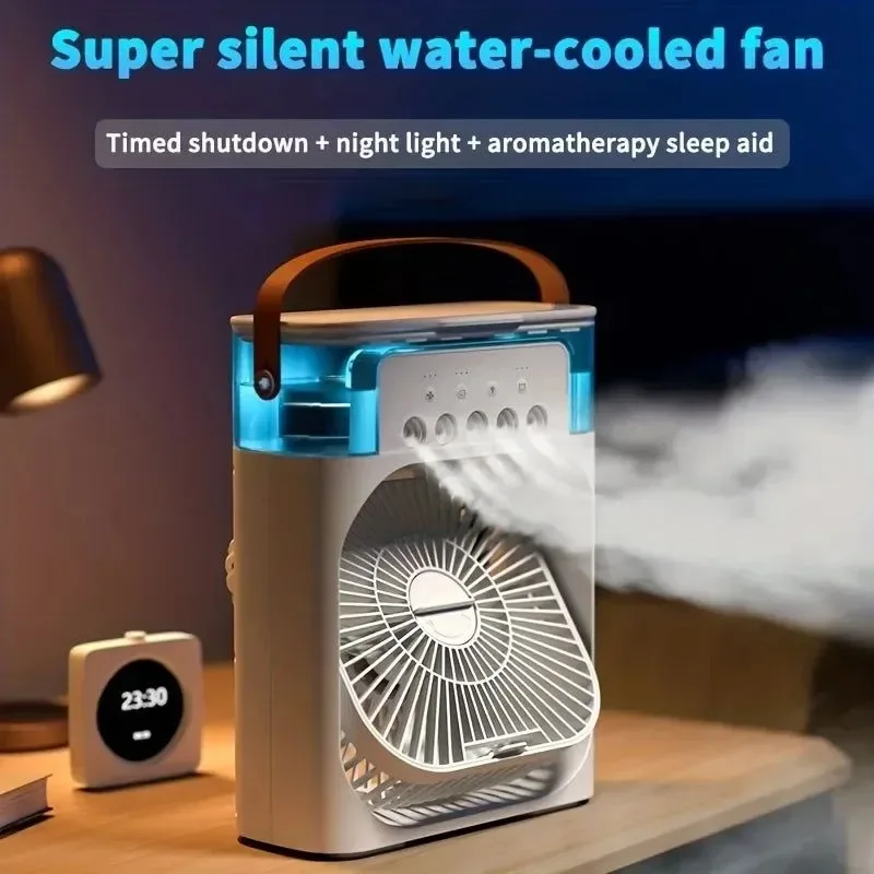 Smooth Electric Fan with Humidifier – Portable Air Cooler for Camping Baby Stroller Outstanding