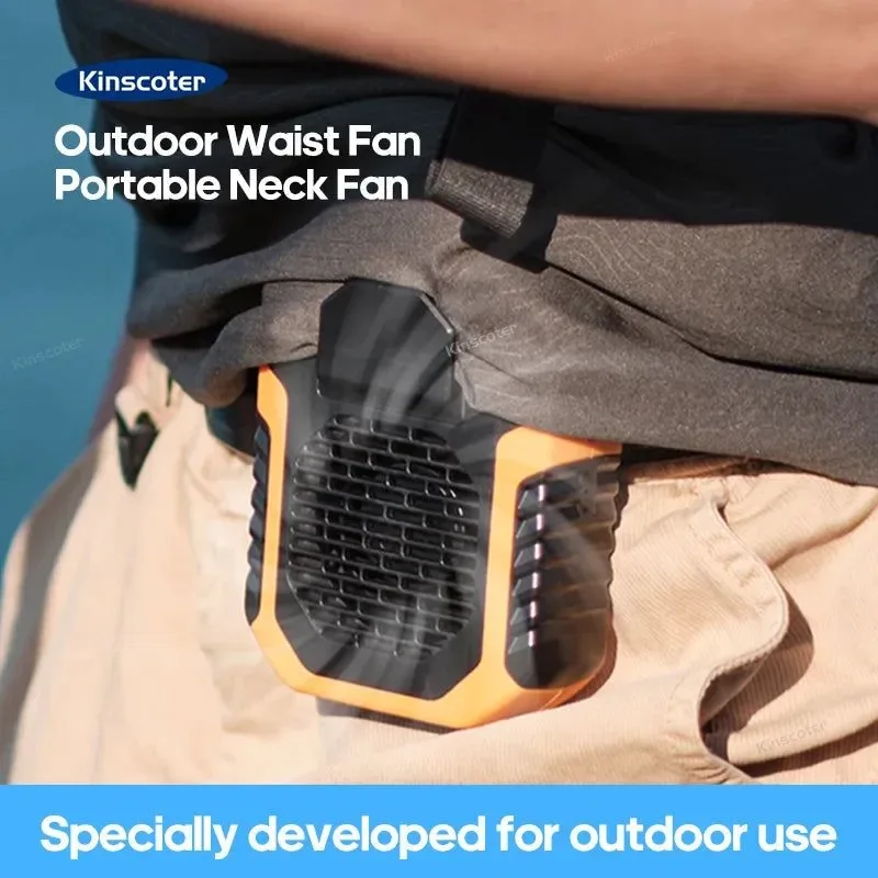Natural 6000mAh Outdoor Waist Fan – Rechargeable Cooler Ventilator for Fishing Hiking Camping Soft